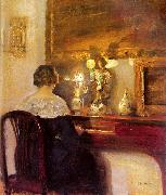 Carl Hessmert A Lady Playing the Spinet Sweden oil painting artist